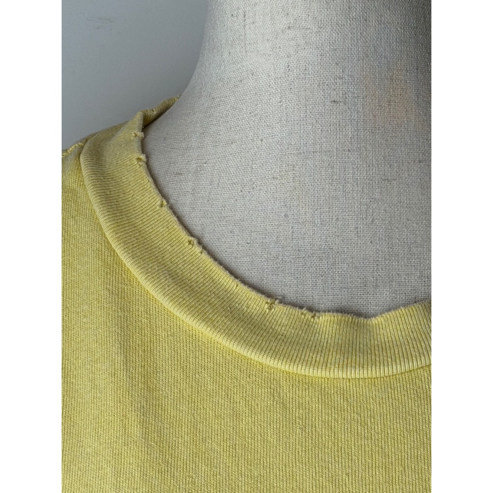 n:PHILANTHROPY Reeves Sweatshirt Women Small Yellow Crop Distressed Streetwear - Picture 9 of 15
